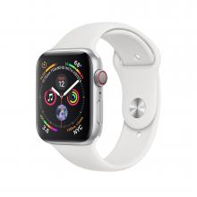 Apple Watch series 4 40mm GPS+Cellular Silver Aluminum Case with White Sport Band