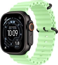 Apple Watch Ultra 3 (2025) 49mm Black Titanium Case with Neon Green Ocean Band